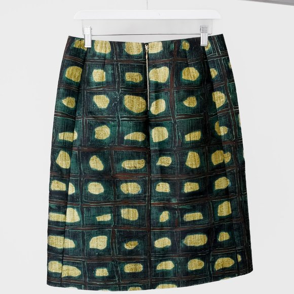 Rochas Green Tile Print Skirt - Picture 2 of 9